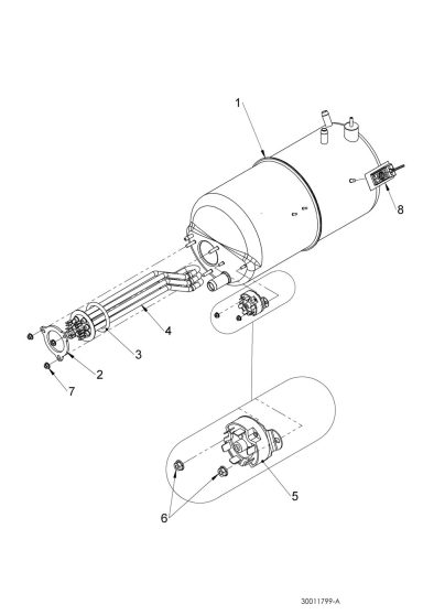 Rinse tank assembly WS 6kW (30011799)