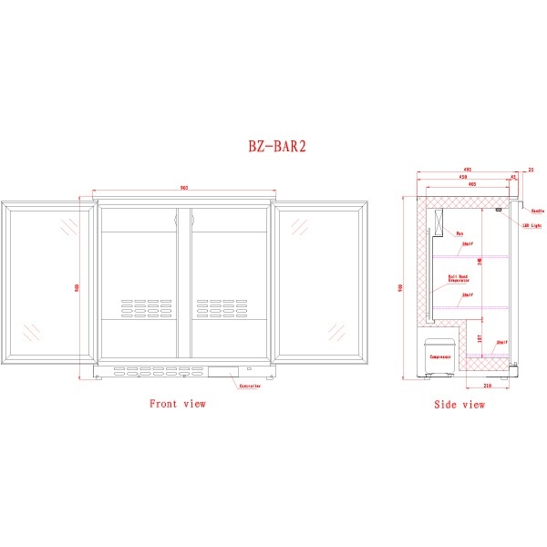 Blizzard BAR2 Double Door Under Counter Bottle Cabinet - Image 2