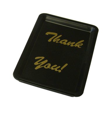 Black Plastic Tip Tray Thank You