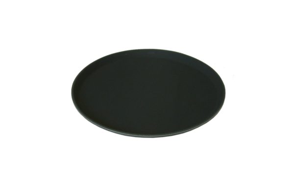 11″ Round Black Non Slip Tray