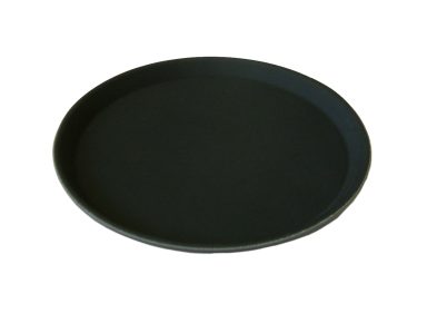 16″ Round Black Non Slip Tray