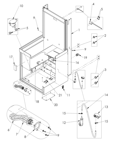 Base assembly P500A