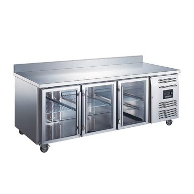 Blizzard HBC3CR 3 Glass Door GN1/1 Counter with Upstand