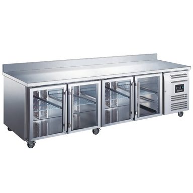 Blizzard HBC4CR 4 Glass Door GN1/1 Counter with Upstand