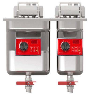 FriFri Precision 522 Electric Drop-in Twin Tank Fryer – 2 Baskets – W 500 mm – 11.4 + 7.5 kW