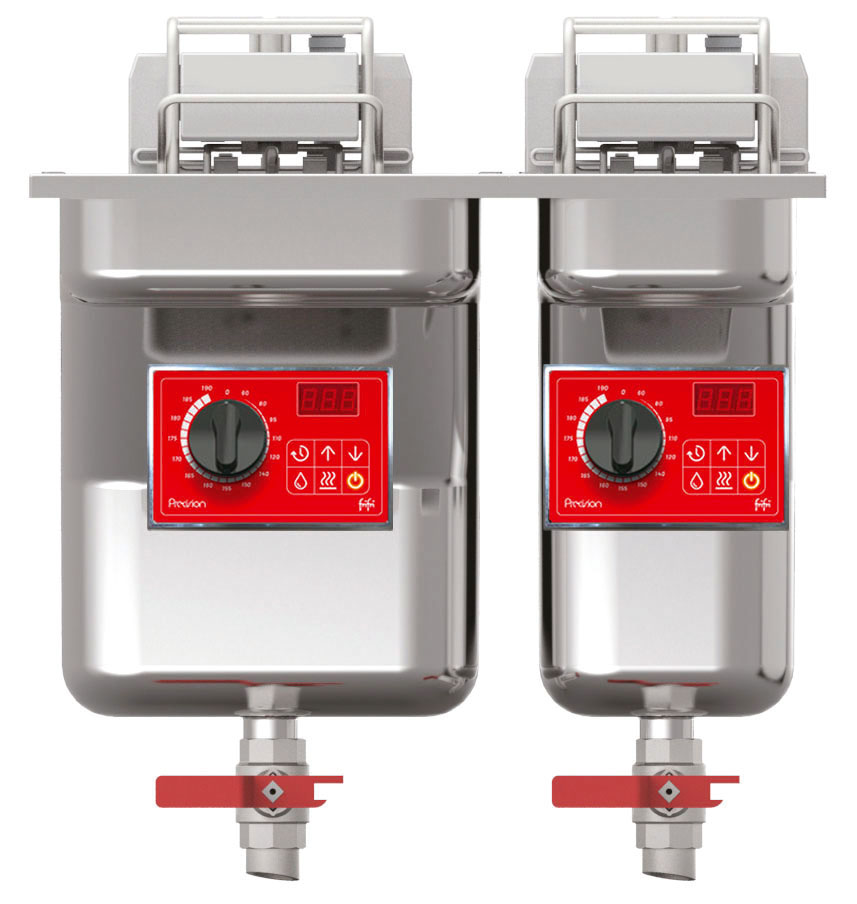 FriFri Precision 522 Electric Drop-in Twin Tank Fryer - 2 Baskets - W 500 mm - 11.4 + 9.0 kW