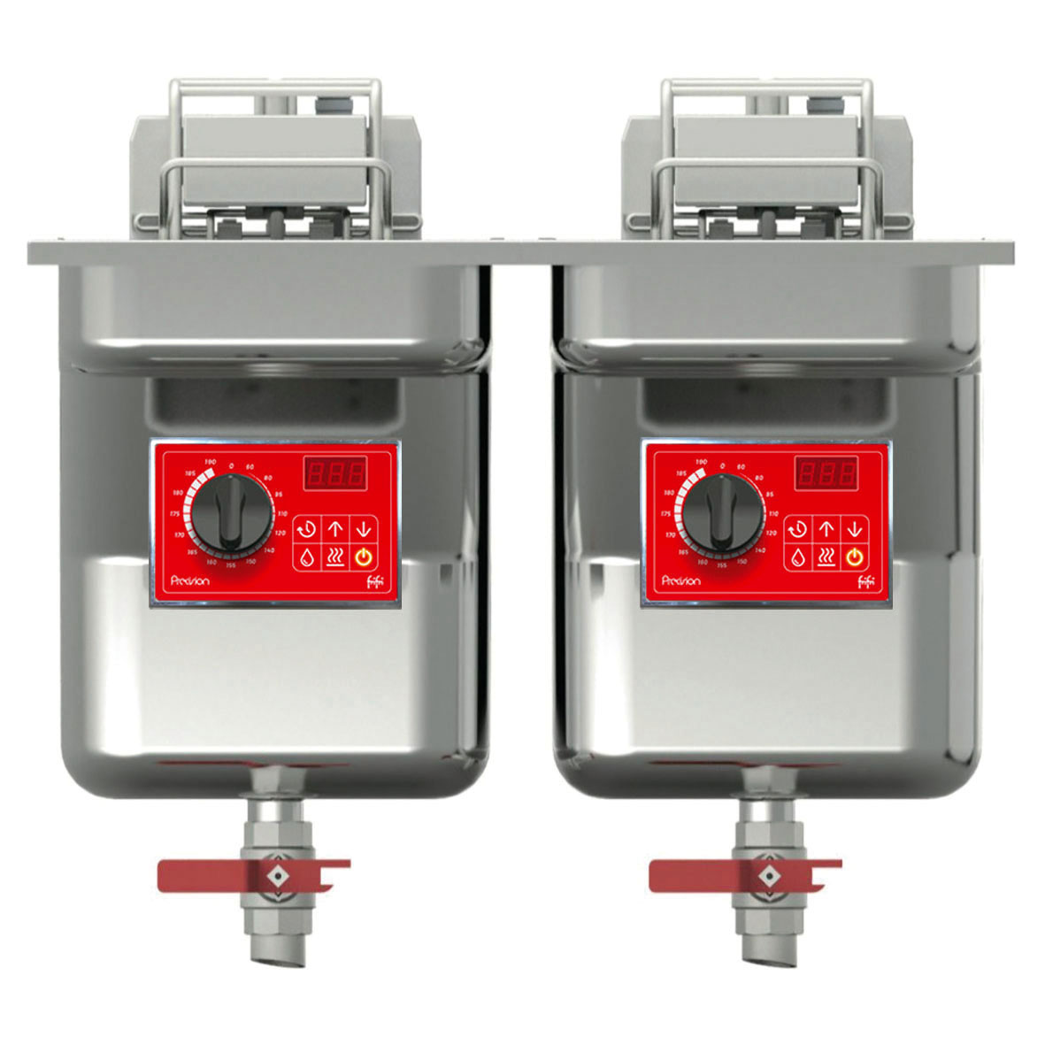 FriFri Precision 622 Electric Drop-in Twin Tank Fryer - 2 Baskets - W 600 mm - 2 x 15.0 kW