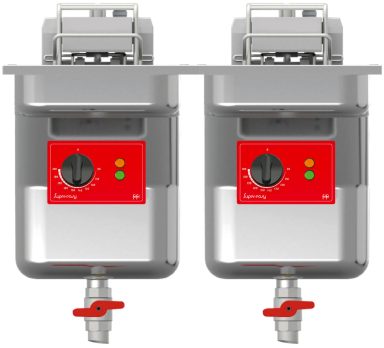 FriFri Super Easy 622 Electric Drop-in Twin Tank Fryer with Filtration – 2 Baskets – W 600 mm – 2 x 11.4 kW