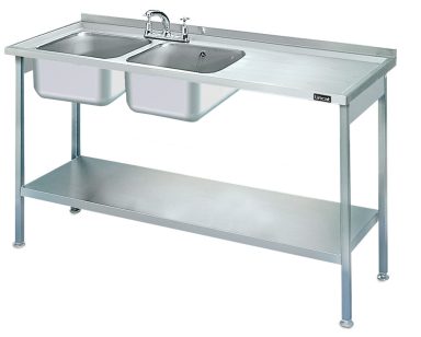 Lincat Built-in Sink Unit – Double Sink – Right-Hand Drainer – W 1500 mm