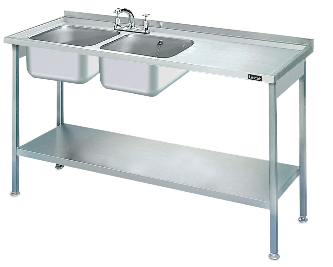 Lincat Built-in Sink Unit - Double Sink - Right-Hand Drainer - W 1500 mm
