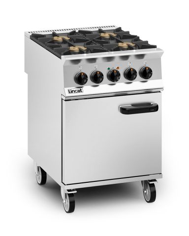 Lincat Opus 800 Dual Fuel [Propane Gas] Free-standing Oven Range – 4 Burners – W 600 mm – 26.8 kW