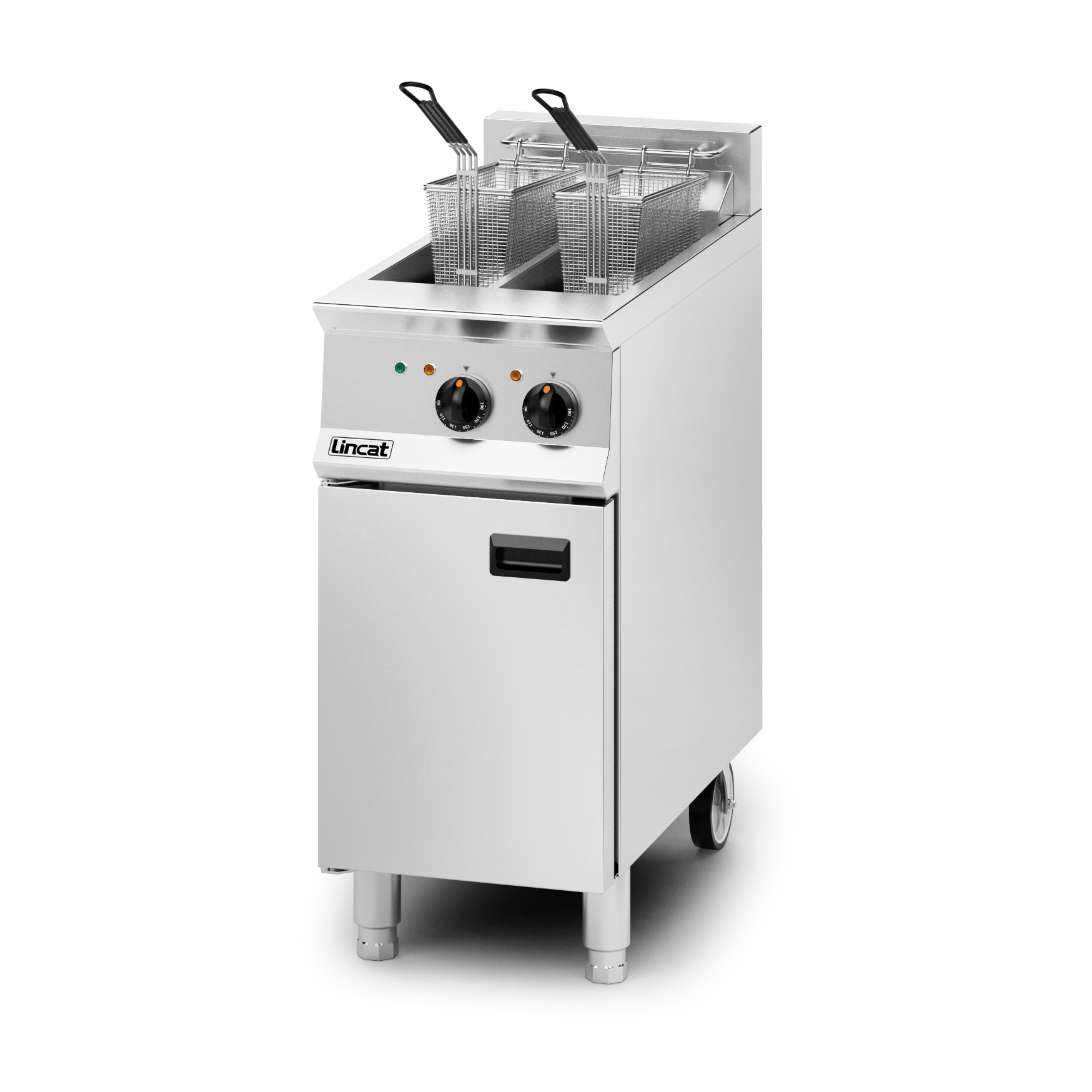 Lincat Opus 800 Electric Free-standing Twin Tank Fryer - 2 Baskets - W 400 mm - 14.0 kW - Image 2