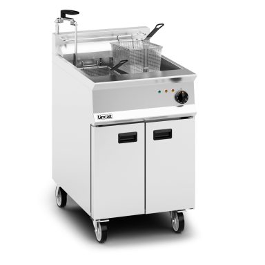Lincat Opus 800 Electric Free-standing Single Tank Fryer with Pumped Filtration – 2 Baskets – W 600 mm – 22.0 kW