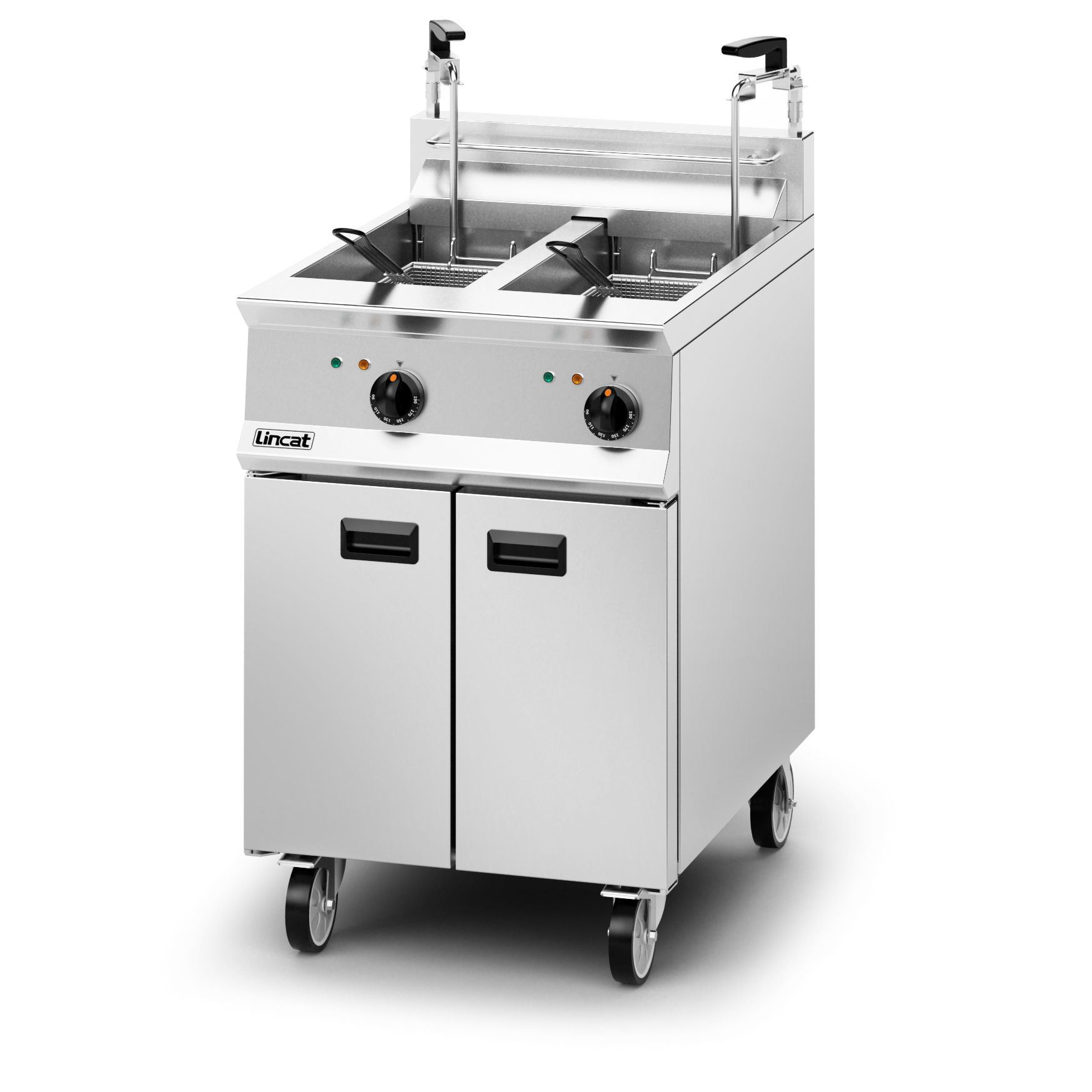Lincat Opus 800 Electric Free-standing Twin Tank Fryer with Pumped Filtration - 2 Baskets - W 600 mm - 24.0 kW - Image 3
