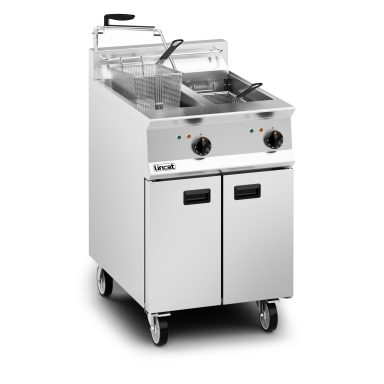 Lincat Opus 800 Electric Free-standing Twin Tank Fryer with Pumped Filtration – 2 Baskets – W 600 mm – 24.0 kW