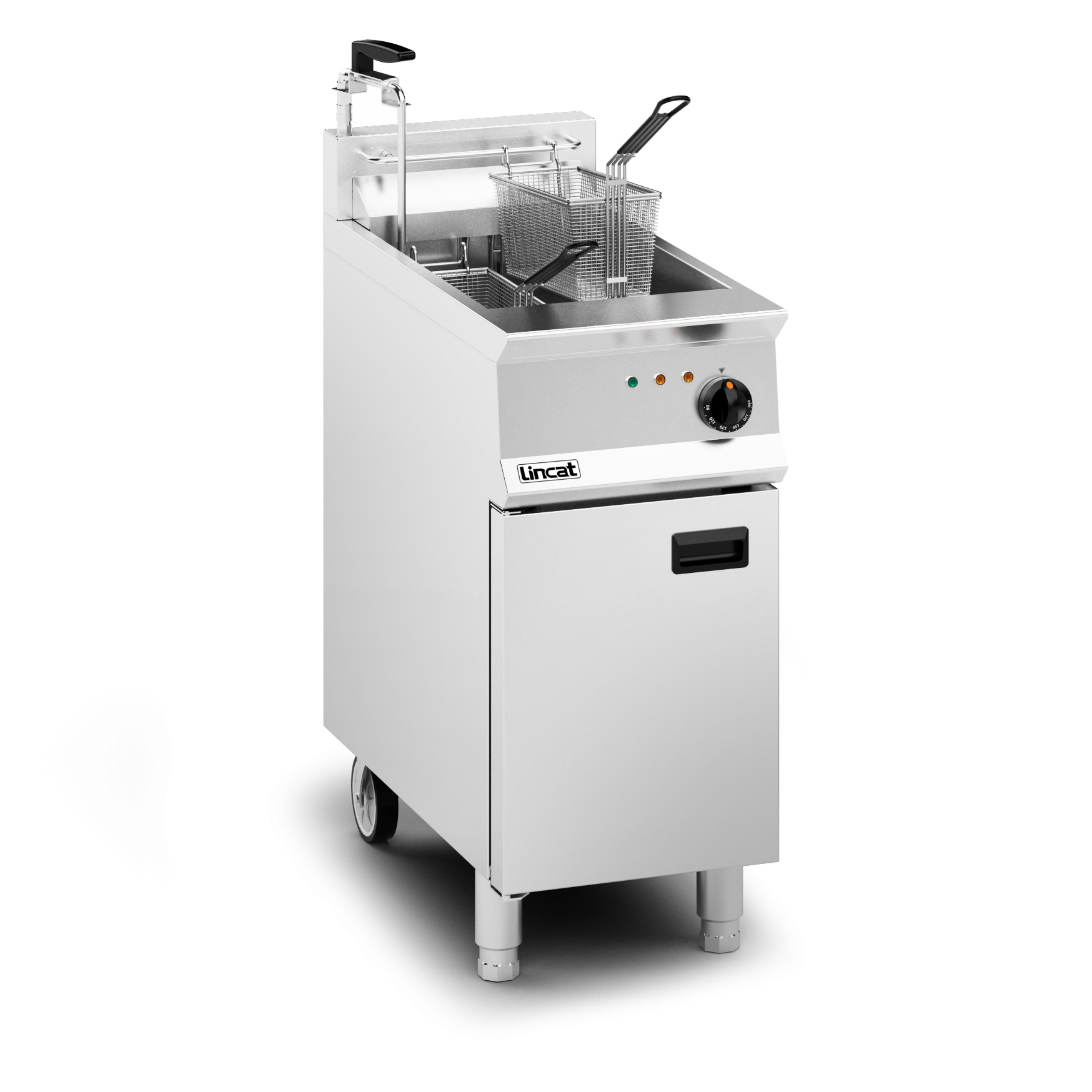 Lincat Opus 800 Electric Free-standing Single Tank Fryer with Pumped Filtration - 2 Baskets - W 400 mm - 14.0 kW - Image 3