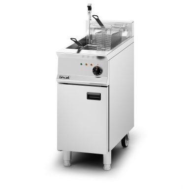 Lincat Opus 800 Electric Free-standing Single Tank Fryer with Pumped Filtration – 2 Baskets – W 400 mm – 14.0 kW