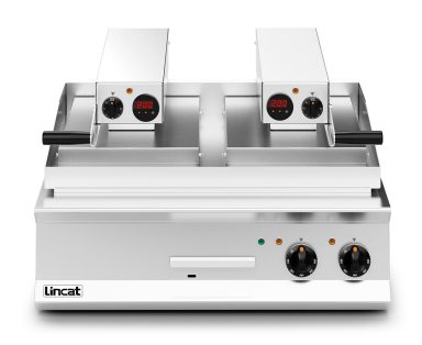 Lincat Opus 800 Electric Counter-top Clam Griddle – Flat Upper Plate – W 800 mm – 17.2 kW