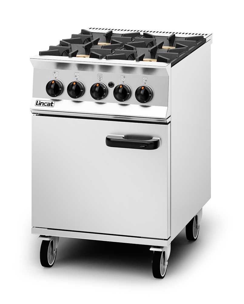 Lincat Opus 800 Natural Gas Free-standing Oven Range - 4 Burners - W 600 mm - 36.8 kW - Image 2