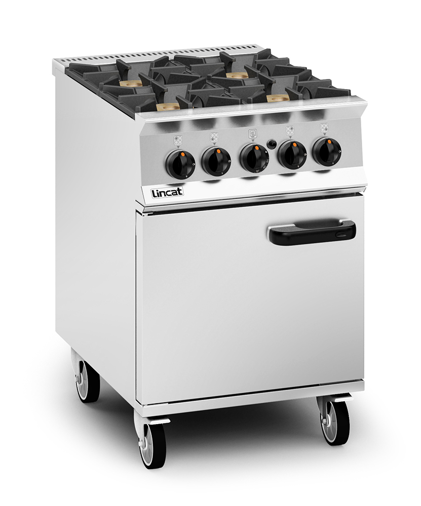 Lincat Opus 800 Propane Gas Free-standing Oven Range - 4 Burners - W 600 mm - 33.6 kW