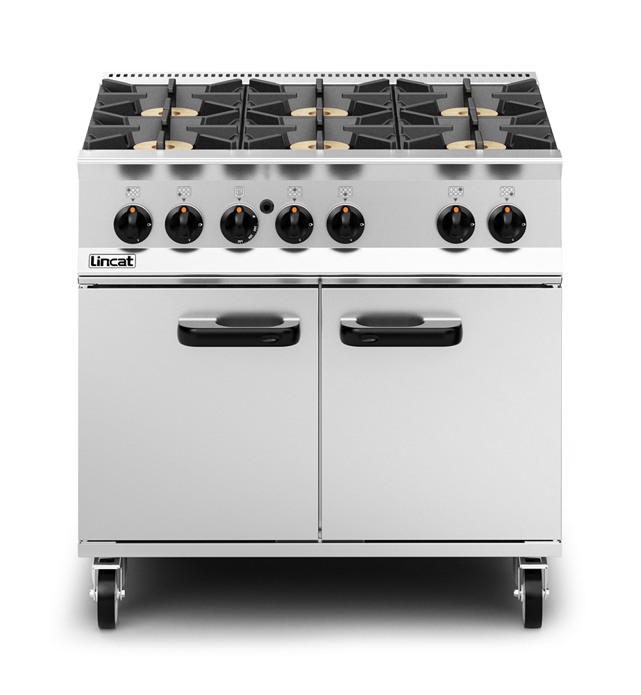 Lincat Opus 800 Propane Gas Free-standing Oven Range - 6 Burners - W 900 mm - 50.5 kW - Image 2