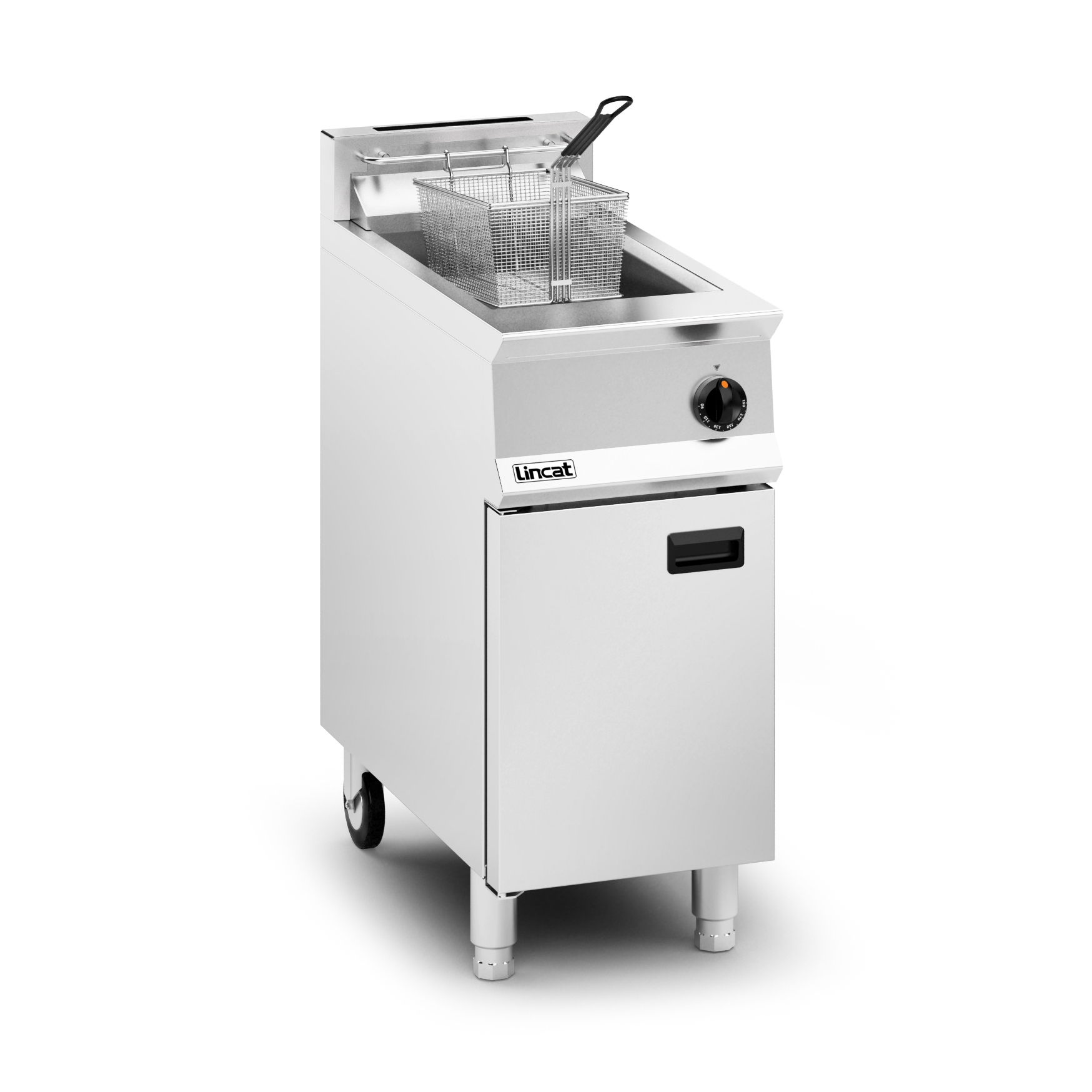Lincat Opus 800 Natural Gas Free-standing Single Tank Fryer - 2 Baskets - W 400 mm - 23.0 kW