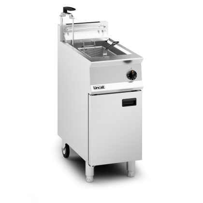 Lincat Opus 800 Propane Gas Free-standing Single Tank Fryer with Pumped Filtration - 2 Baskets - W 400 mm - 23.0 kW
