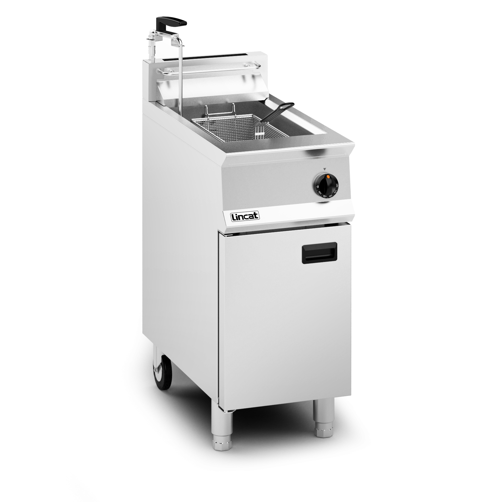 Lincat Opus 800 Propane Gas Free-standing Single Tank Fryer with Pumped Filtration - 2 Baskets - W 400 mm - 23.0 kW