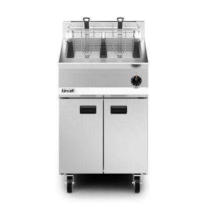 Lincat Opus 800 Natural Gas Free-standing Single Tank Fryer - 2 Baskets - W 600 mm - 30.0 kW
