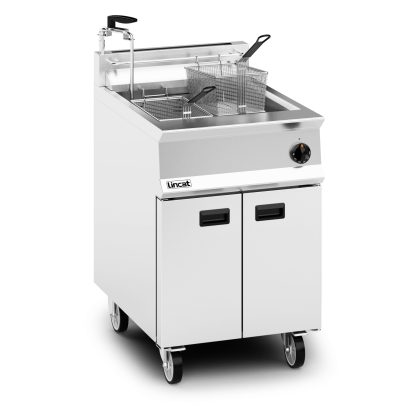 Lincat Opus 800 Natural Gas Free-standing Single Tank Fryer with Pumped Filtration - 2 Baskets - W 600 mm - 30.0 kW