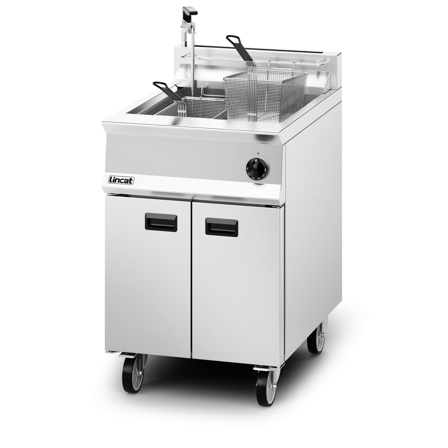 Lincat Opus 800 Natural Gas Free-standing Single Tank Fryer with Pumped Filtration - 2 Baskets - W 600 mm - 30.0 kW - Image 2