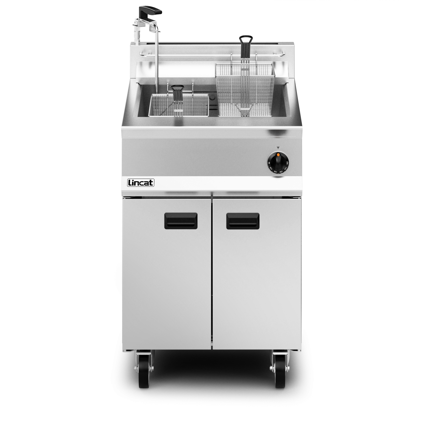 Lincat Opus 800 Natural Gas Free-standing Single Tank Fryer with Pumped Filtration - 2 Baskets - W 600 mm - 30.0 kW - Image 3