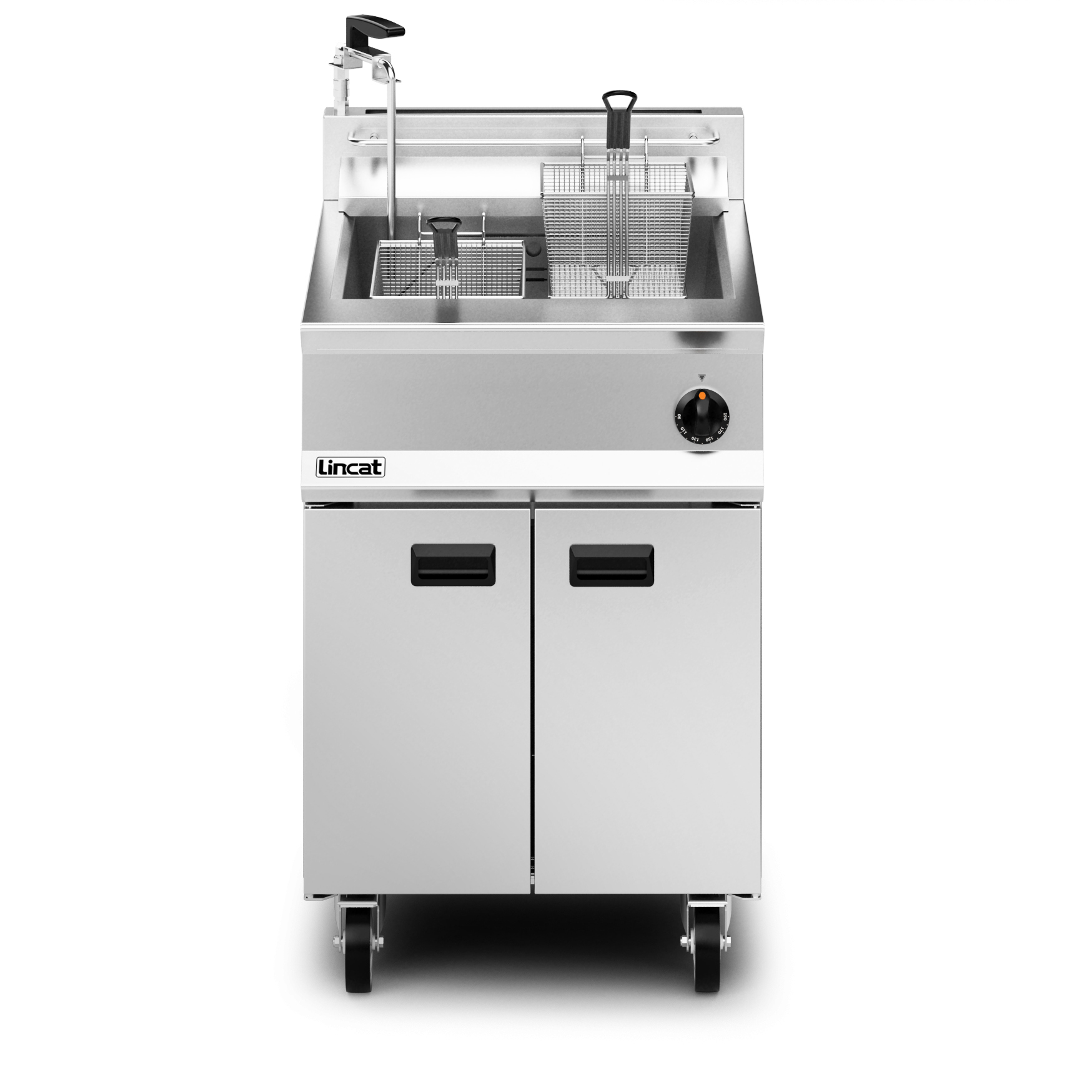 Lincat Opus 800 Propane Gas Free-standing Single Tank Fryer with Pumped Filtration - 2 Baskets - W 600 mm - 30.0 kW