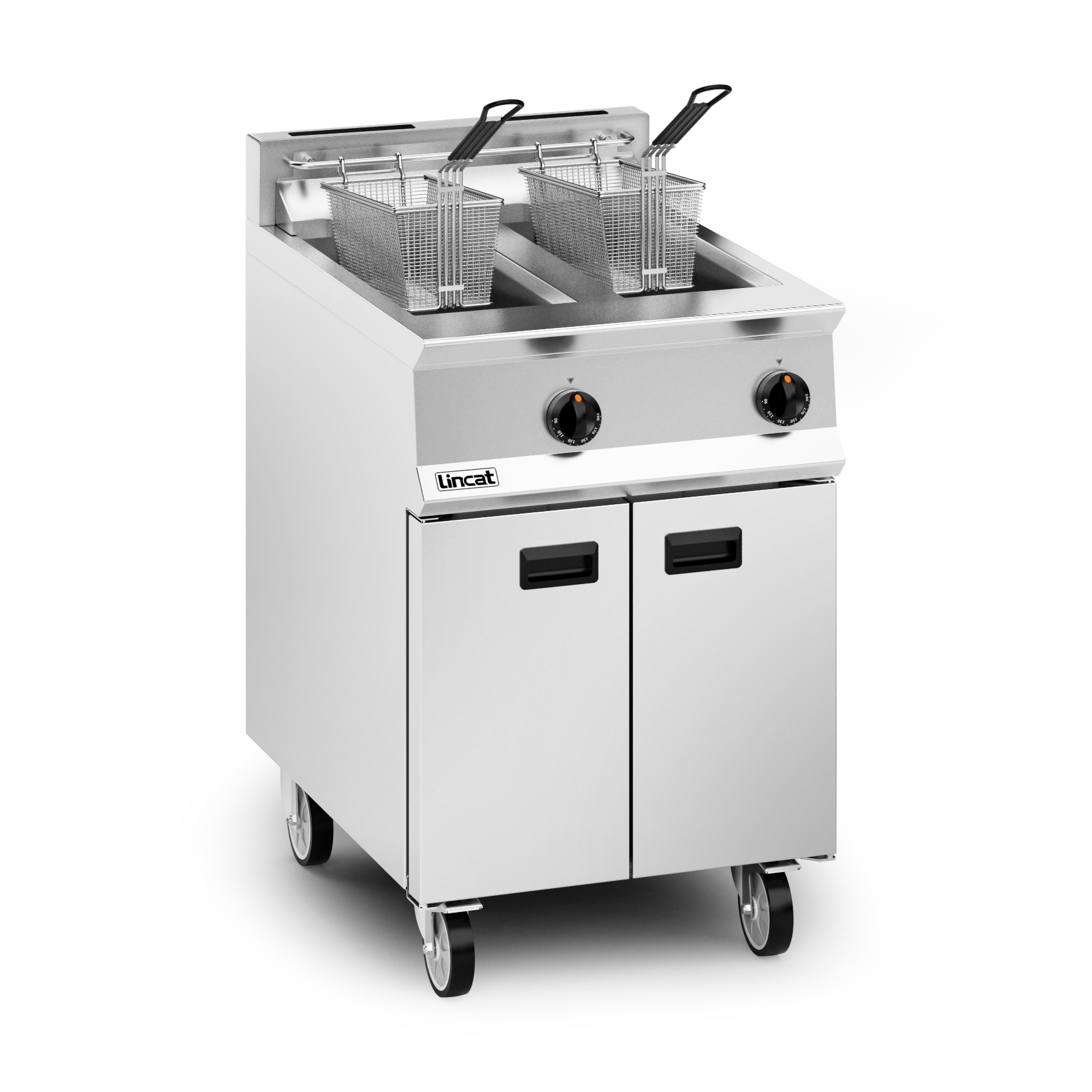 Lincat Opus 800 Natural Gas Free-standing Twin Tank Fryer - 2 Baskets - W 600 mm - 32.0 kW