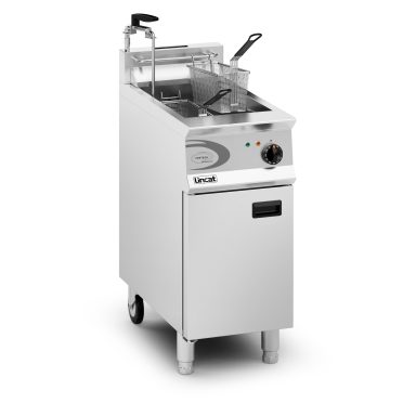 Lincat Opus 800 Propane Gas Free-standing Single Tank Fryer with Pumped Filtration – 2 Baskets – W 400 mm – 22.0 kW