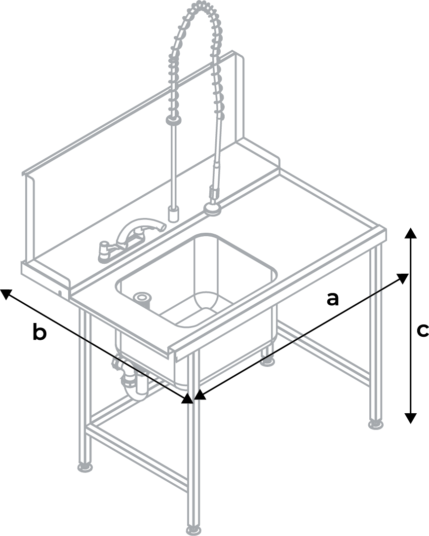 Classeq dirties table with sink 1100mm