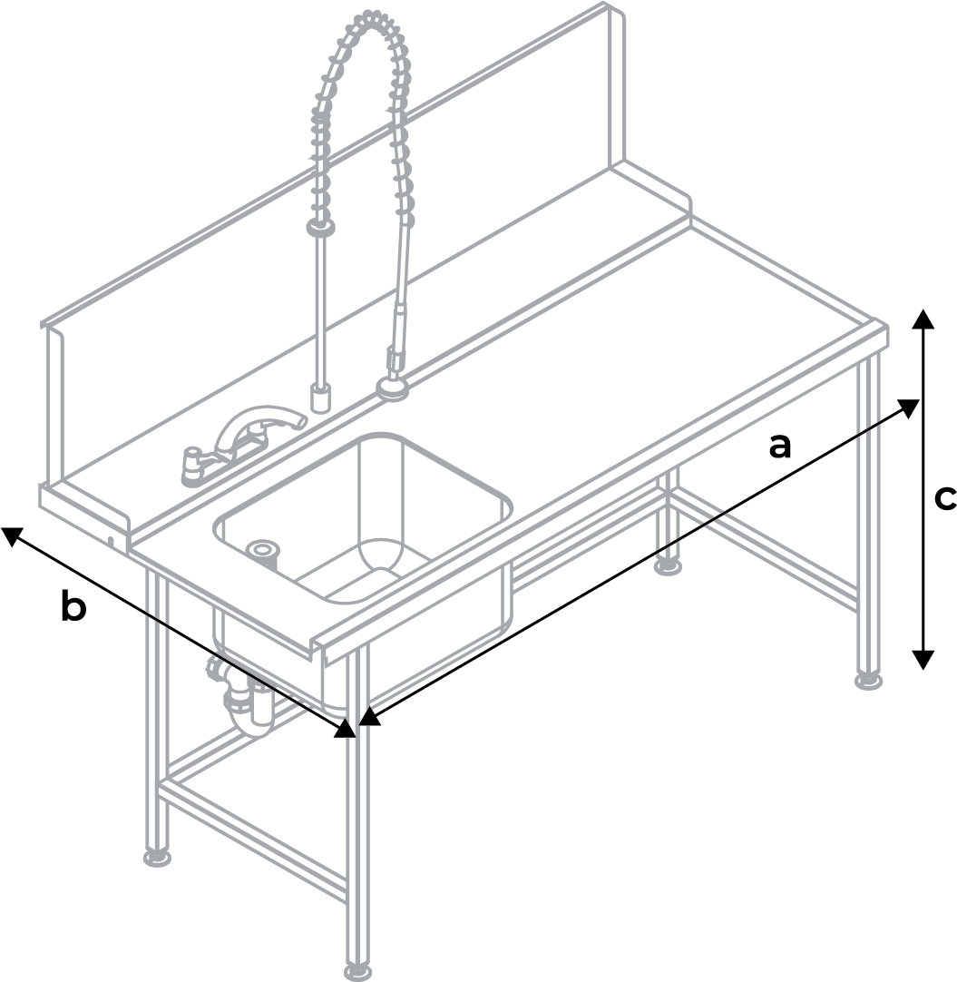 Classeq T15SEN Stainless Steel Entry Sink Table 1500mm for P500A Dishwasher